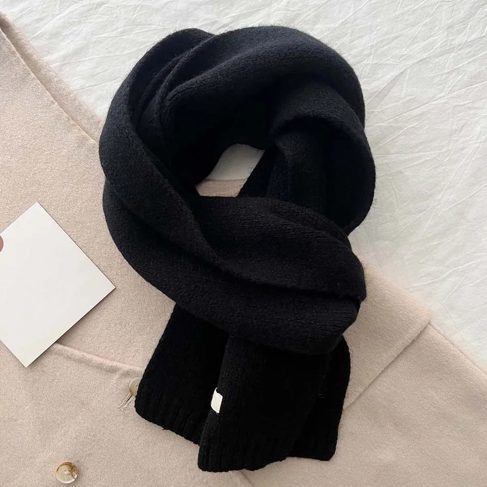 

Shawl Solid Color Knitting Wool Scarf Cold-proof Soft Long Thickened Neckscarf Versatile Windproof Winter Warmer Scarf Winter