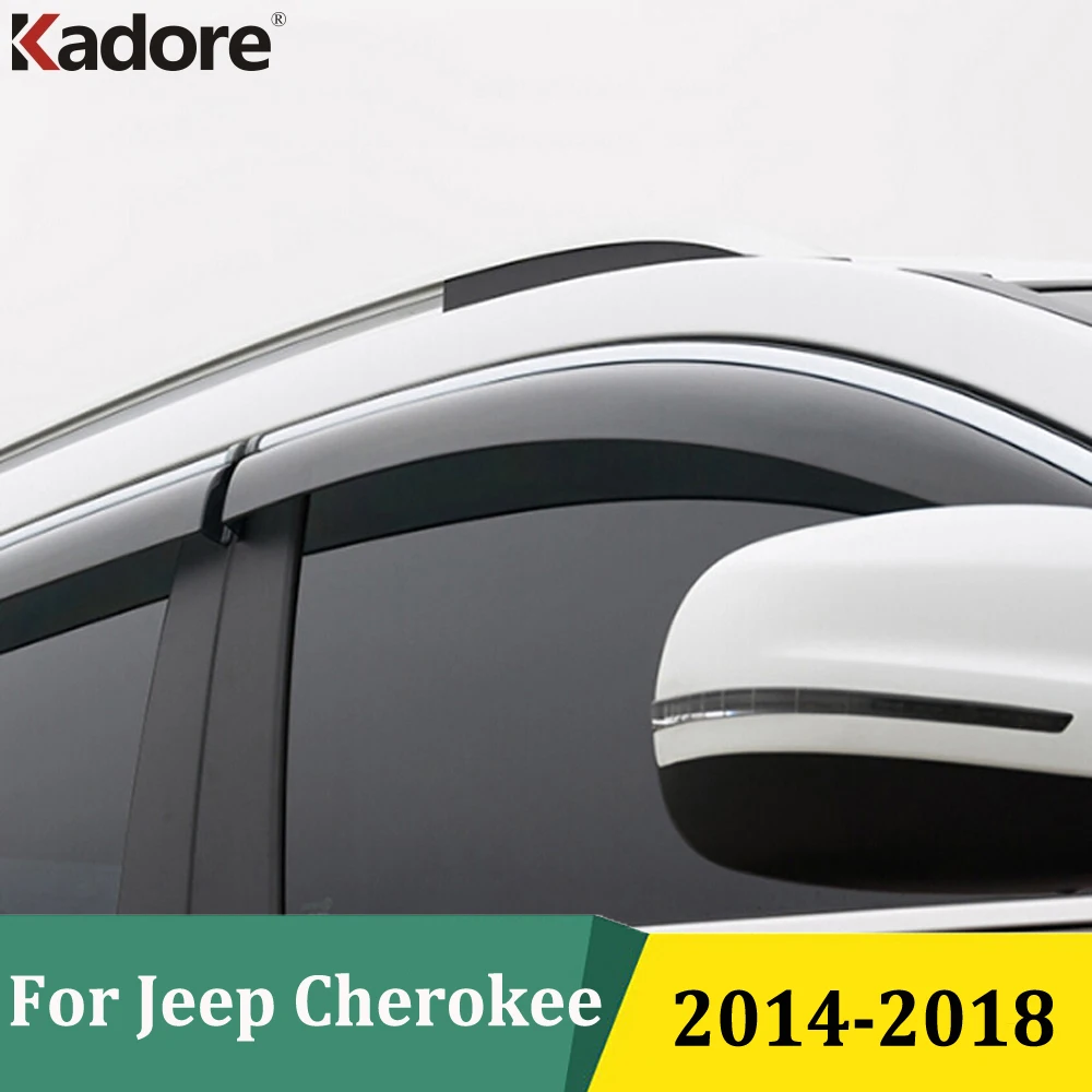 

For Jeep Cherokee 2014 2015 2016 2017 2018 Car Door Window Visor Rain Sun Shield Side Windows Cover Trim Accessories
