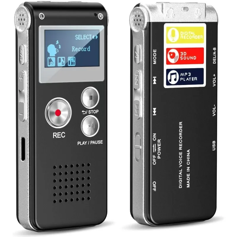 Digitaler sprachaktivierter Rekorder mit Wiedergabe, 64 GB MP3-Player, Sound-Audiorecorder, professionelle Mini-USB-Flash-Laufwerksaufzeichnung