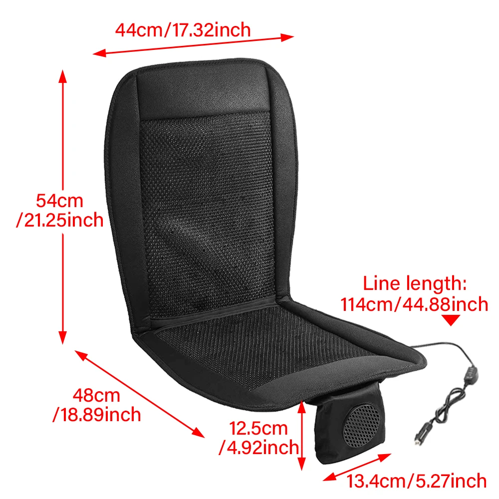 12V Black/gray Car Summer Cooling Pad Fan Ventilation Cushion Car Seat Cooling Cigarette Lighter Controller