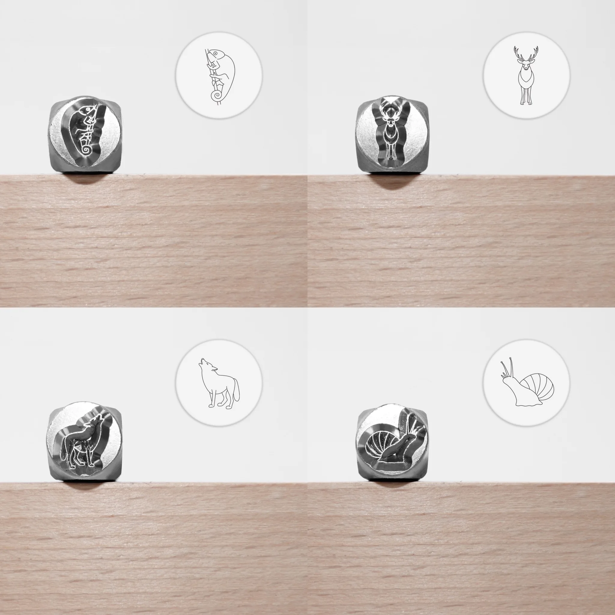 Metal Stamping Jewelry Making Supplies Forest Animals Metal Design Stamp for Metal, Jewelry (8.5mm)