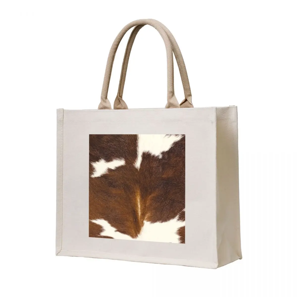 

Cow Print - faux smooth print Tote Bag women bag reusable grocery bags Canvas bag for women