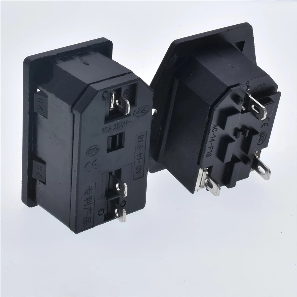 With10AFuse Red Rocker Switch Fused IEC320C14 250V Inlet Power Socket Fuse Switch Connector Plug Connector Red,With Fixing Holes