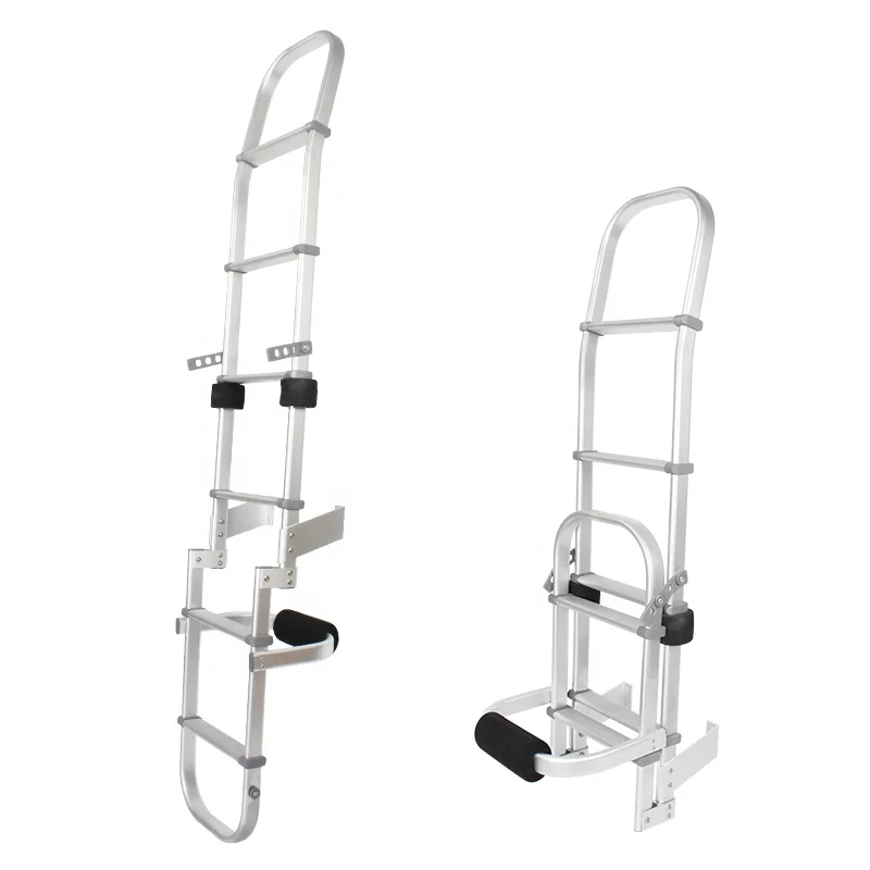 

High Quality Aluminum Alloy Stainless Steel Exterior Folding Ladder Antioxidant Indoor Outdoor RV Motorhome Ladder