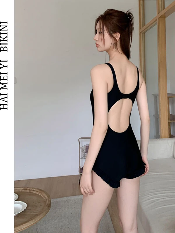 

2025 New Retro Style Swimsuit Women's Conservative Chest Coverage Thermal Spa Swimming Suit Fixed Chest Pad No Sleeve