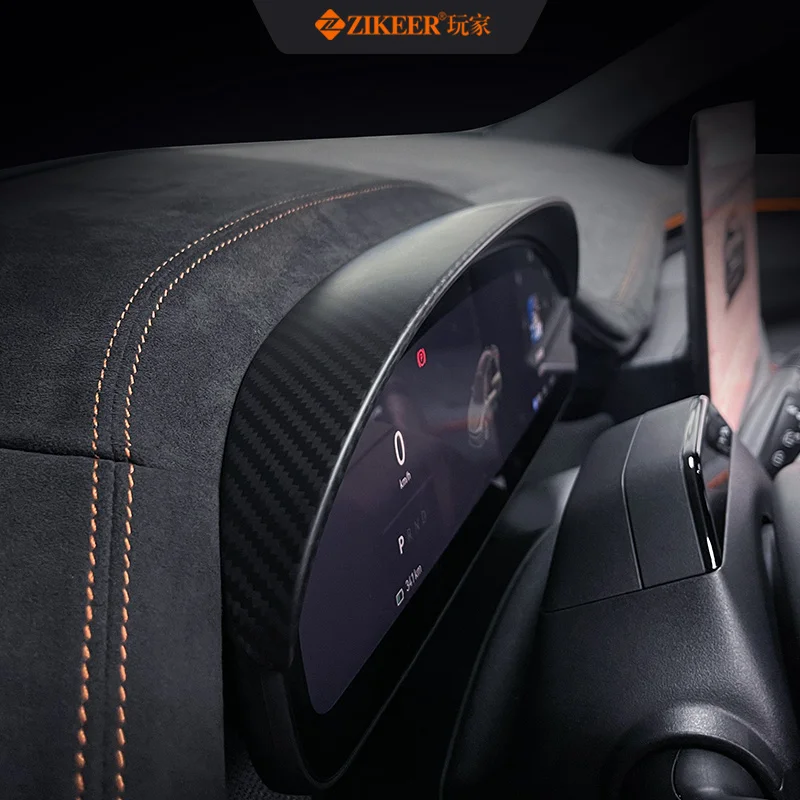 Suitable for 2024 2025 ZEEKR 001 dashboard display screen shading cap dry carbon product interior modification
