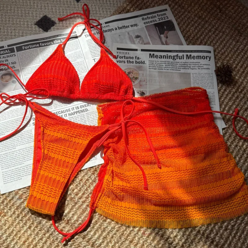 

2026 Sexy 3Pcs Bikinis Set Female Swimsuit Women Three-Piece Swimwear Beach Swim Wear Bathing Suits Brazilian Bikini Pool Bather