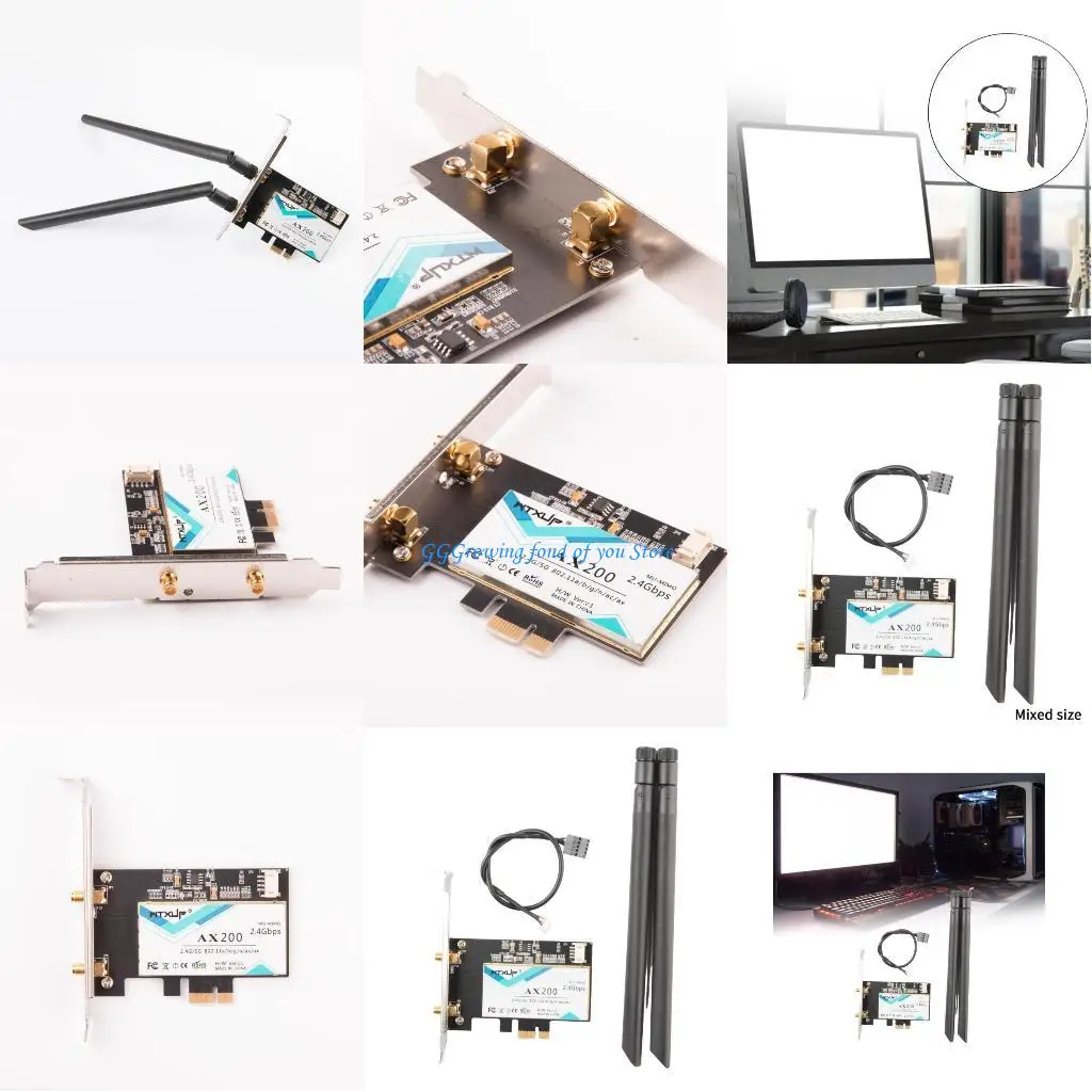 

H9EB 3000Mbps WiFi Card WIFI6 AX200 PCIe Wireless NetworkAdapter 2.4G AX200NGW