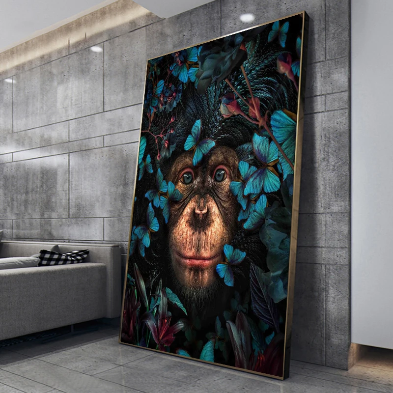 

Flowers Butterfly Monkey Tiger Lion Posters and Prints Baroque Vintage Animal Canvas Painting Abstract Art Wildlife Wall Prints