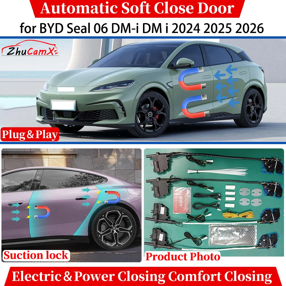 BYD Seal 06 DM-i DM i 2024-2026 자동 소프트 클로즈 도어 전동 파워 클로징 컴포트 클로징 석션 락 조용한 시스템