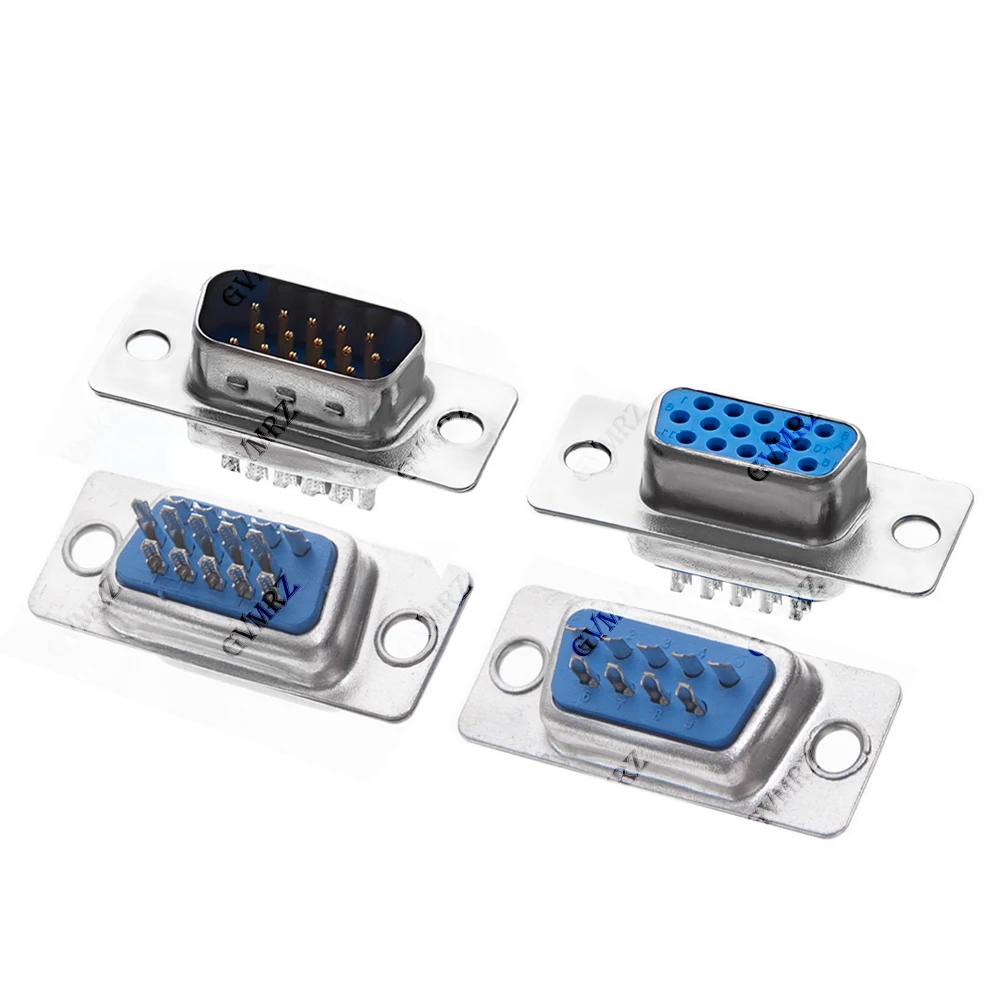 5PCS RS232 DB9 DB15 VGA Male Female Solder Type Connector Serial Plug D-SUB Male Plug Socket Connector DB25 DB37