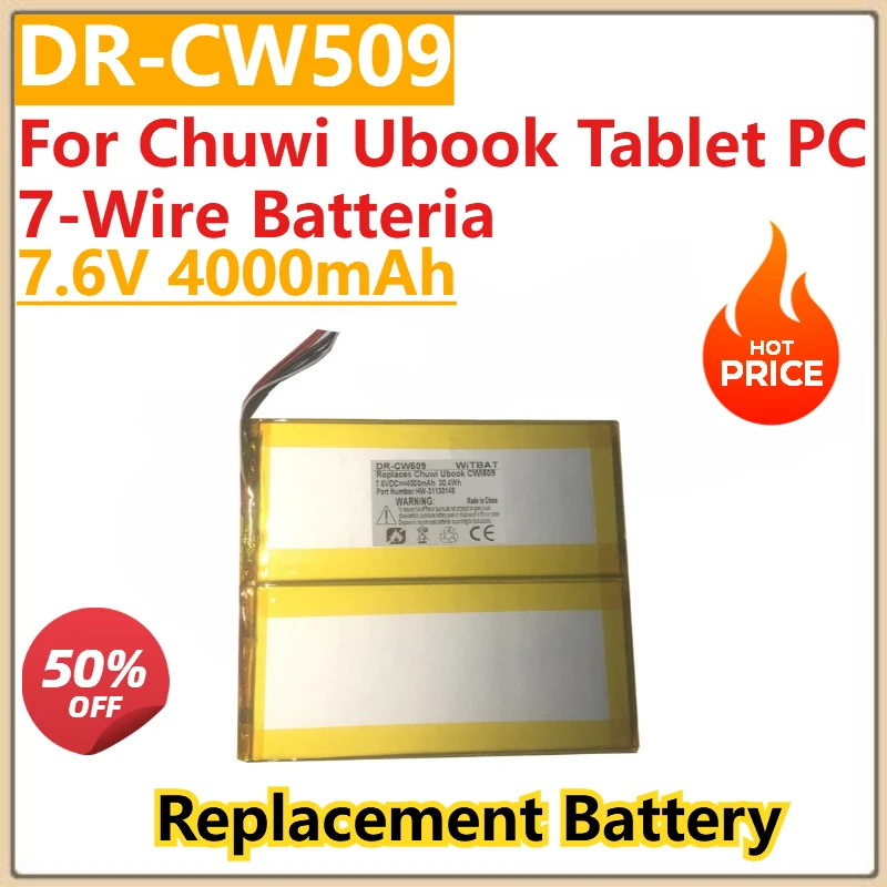 

New 7.6V 4000mAh Reliable Power Laptop Battery H-31130148P CWI509 HW-31130148 For Chuwi Ubook Tablet PC 7-Wire Batteria