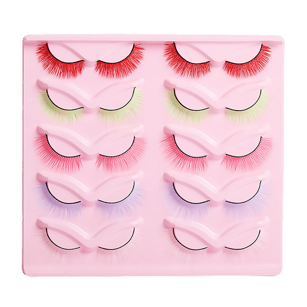10Pairs Colored Fake Eyelashes Easy Apply Remove False Lashes Kit for Women Fashion Makeup Tools Gift for Her Beauty Routine