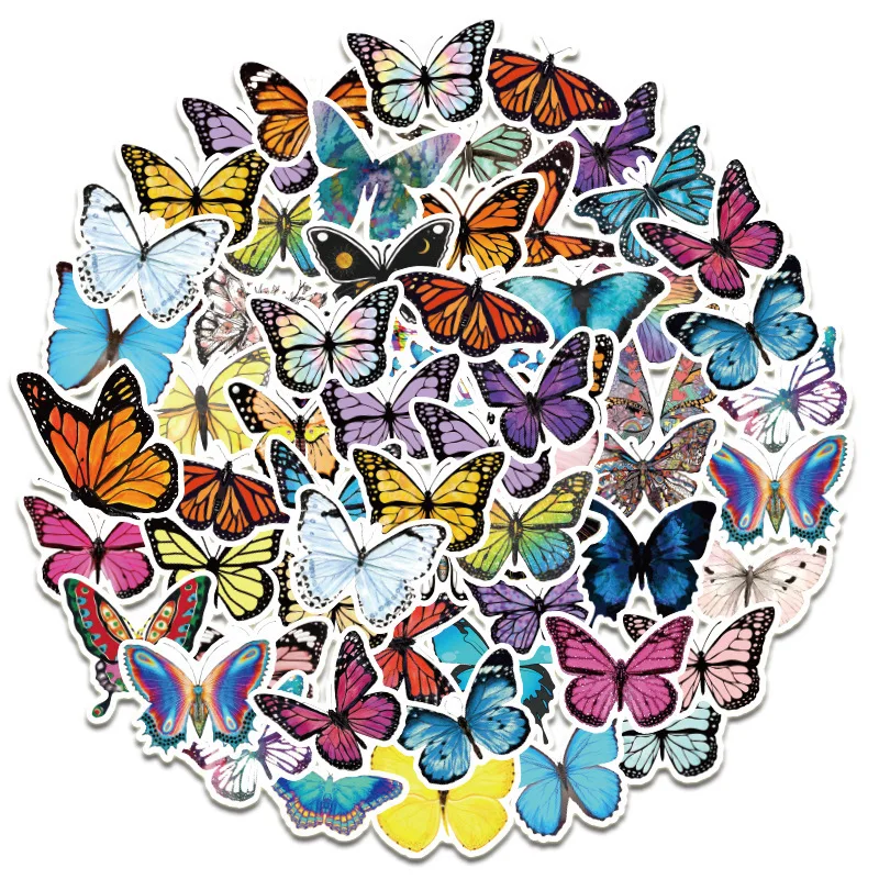 

50PCS Aesthetic Graffiti Butterfly Flower Stickers for DIY Guitar Phone Pad Suitcase Scrapbook Diary Skateboard Car