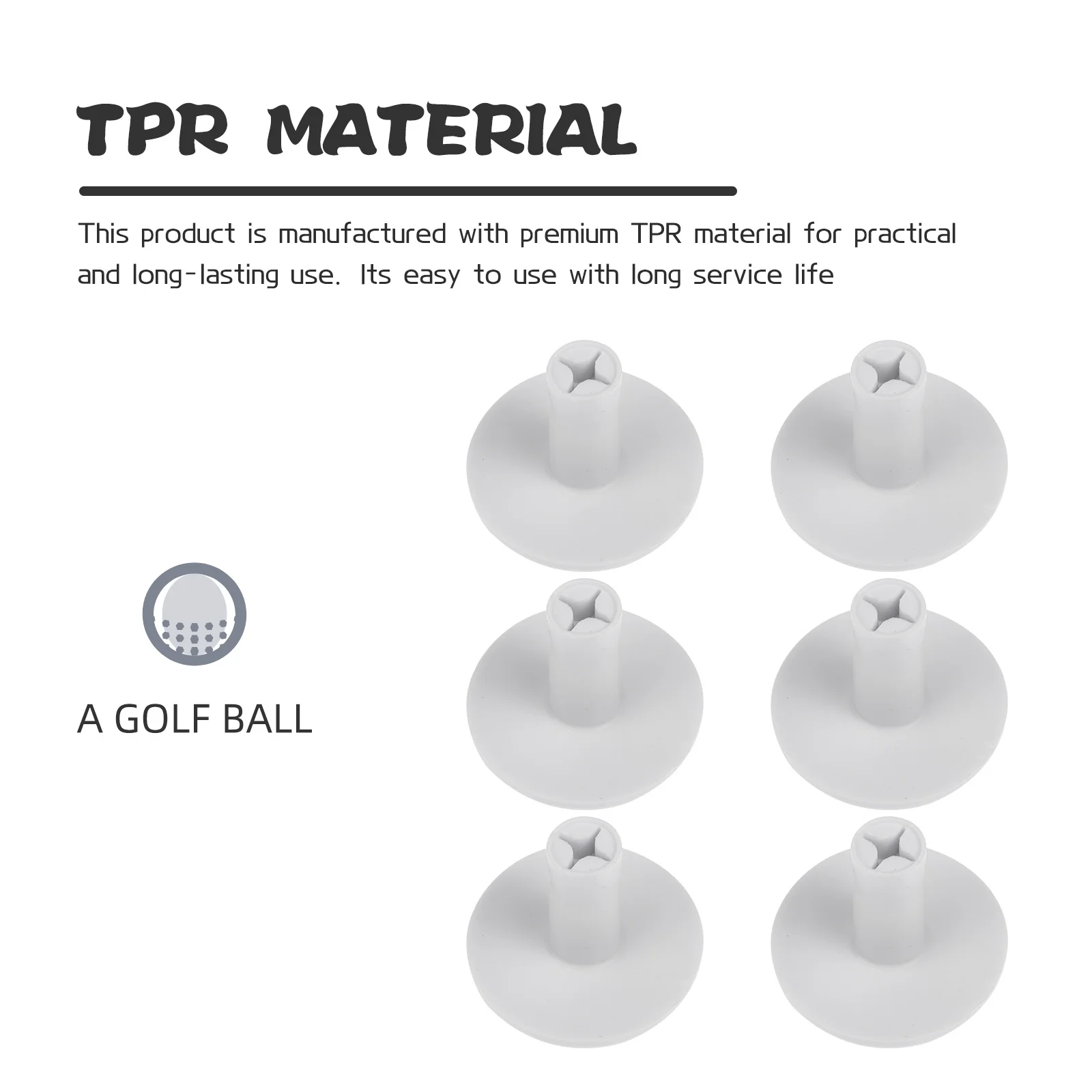 6 قطع من تي شيرتات الجولف المرنة Tpr، أداة ممارسة خفيفة الوزن ومحمولة لتحسين أداء نطاق القيادة #5