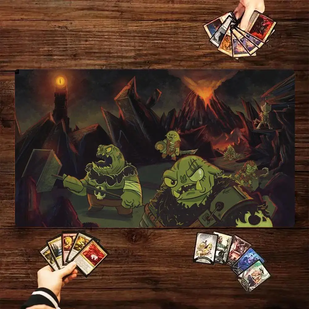 Volcano Goblin Horde Large MTG Playmat TCG Battle Mat Anti-Slip Durable Stitched Edge Commander tapete magic mtg