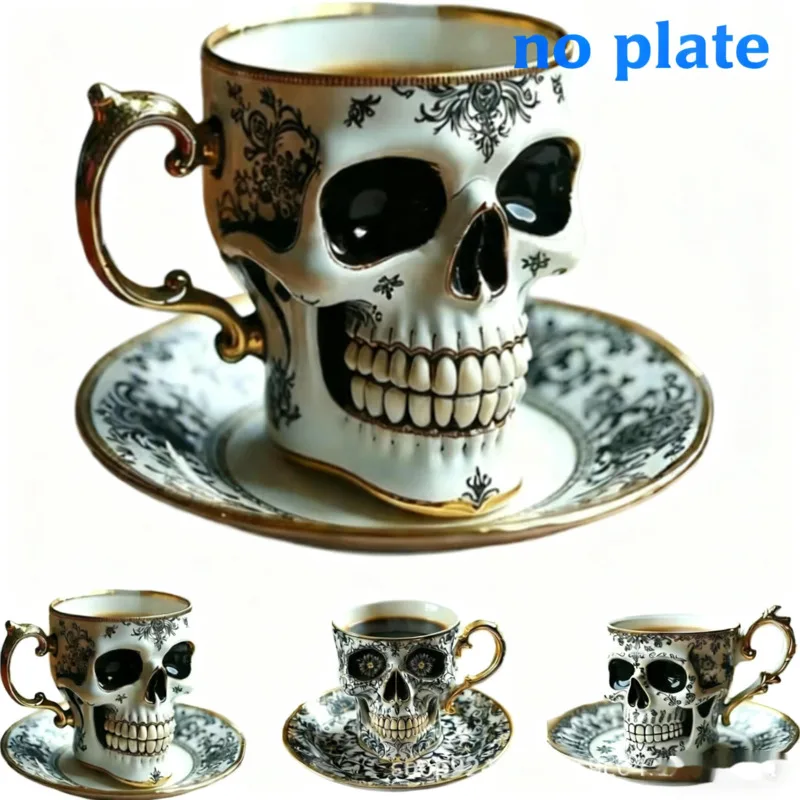

Skull Coffee Resin Mug Gothic 3D Skeleton For Halloween Party Centerpiece Table Decor Office Desk Gift For Women And Men