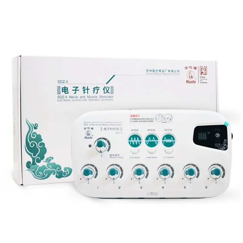 Hwato SDZ-4 Low-Frequency Electro Acupuncture Stimulator 6 channels Electric Acupuncture Needle Treatment for Nerve and Muscle