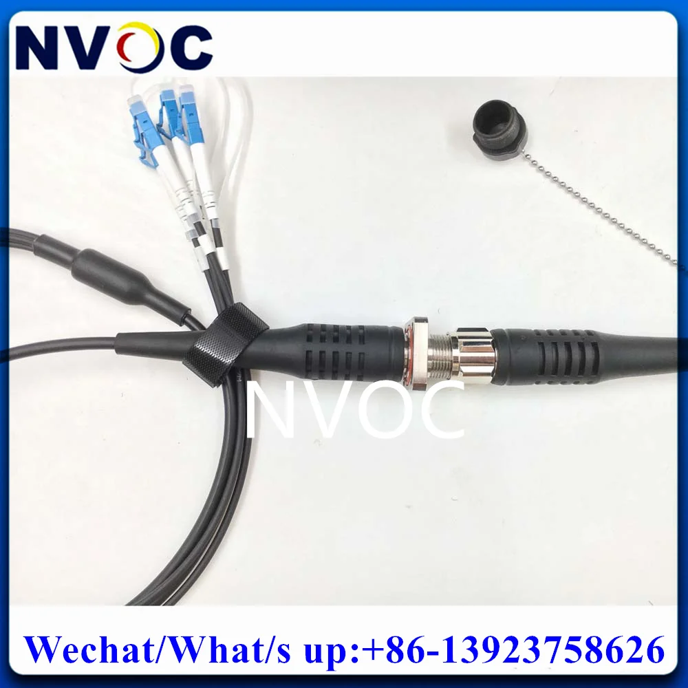 4Core 150M SM G657A1 MM OM3-150 4C ODC Round(Male) 5.0mm Fiber Optic Cable with Protable PCD310 Reel and 2Pcs ODC-LC Connector