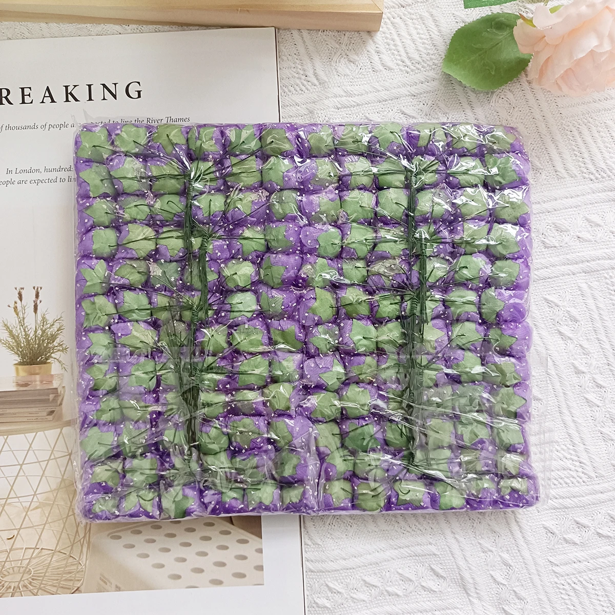 Dekorasi bunga buatan DIY, Aksesori pernikahan Natal karangan bunga, dekorasi rumah mawar, beruang Teddy Mini busa 2cm 144 buah