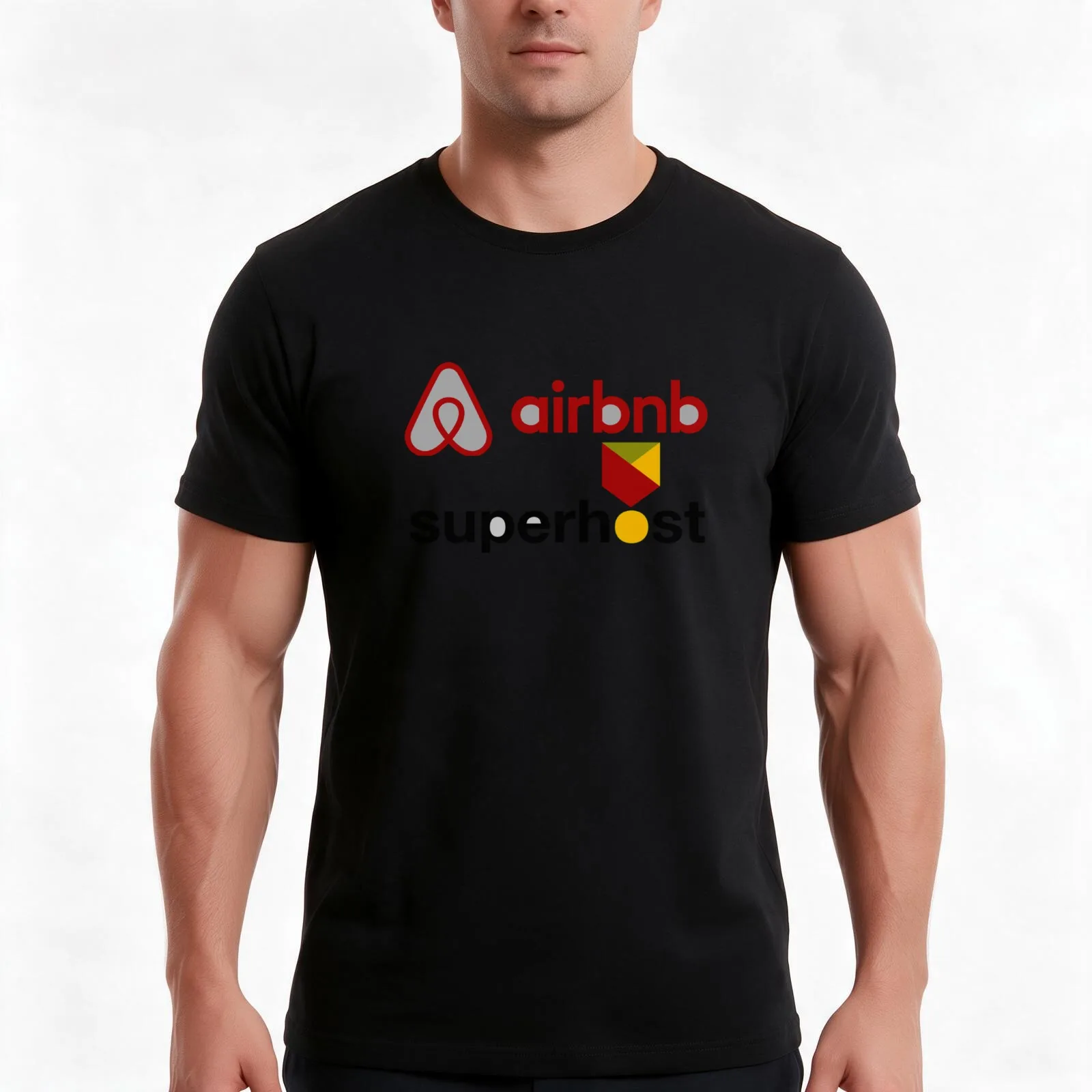 Air Bed and Breakfast Superhost T-Shirt, Summer Casual Cotton Tee, Oversized Streetwear Tops, Vintage Graphic Print, 100% Cotton