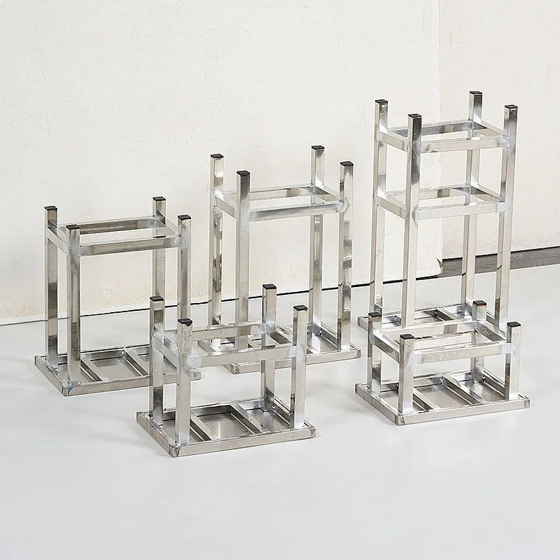 Thickened 304 Stainless Steel Square Stool Heavy Duty Industrial Footrest Bench