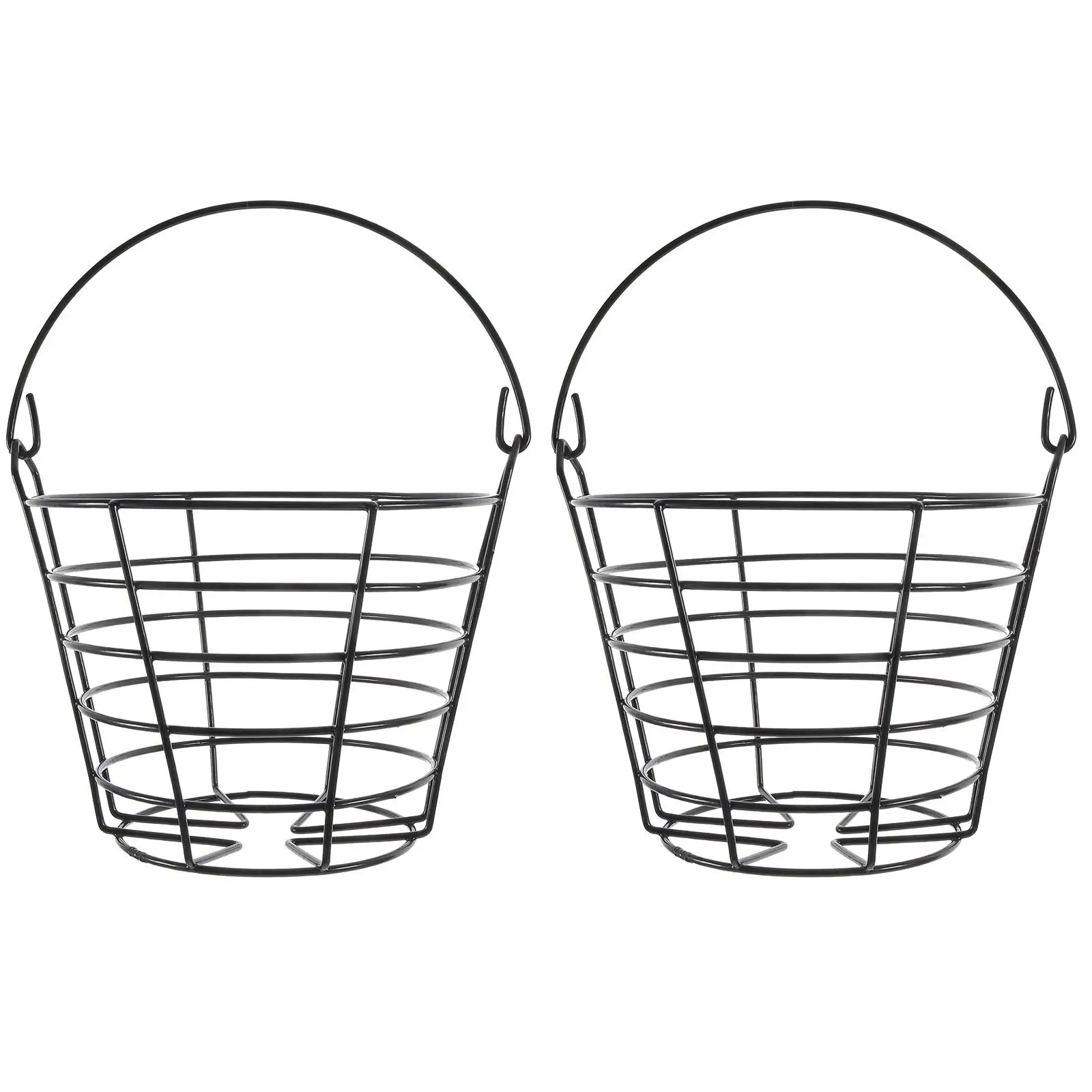 

2 Pcs Accessories Golf Basket Man Storage Baskets Outdoor Iron Ball Bowl Holder