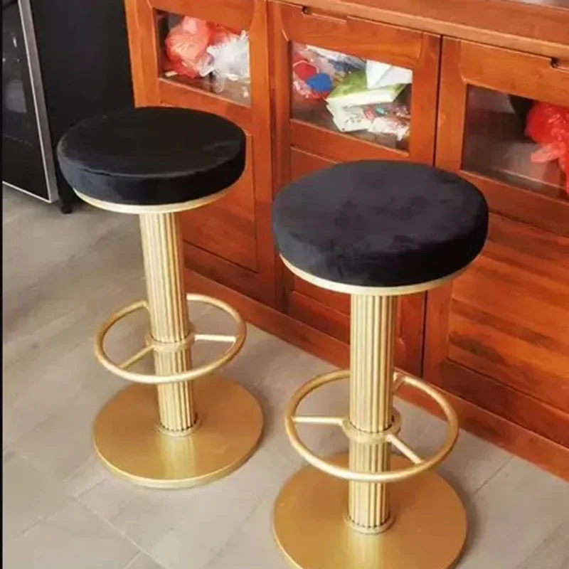 

Luxury Modern Bar Stool Adjustable Height Swivel Round Stool for Home Bar Kitchen Island Minimalist Design