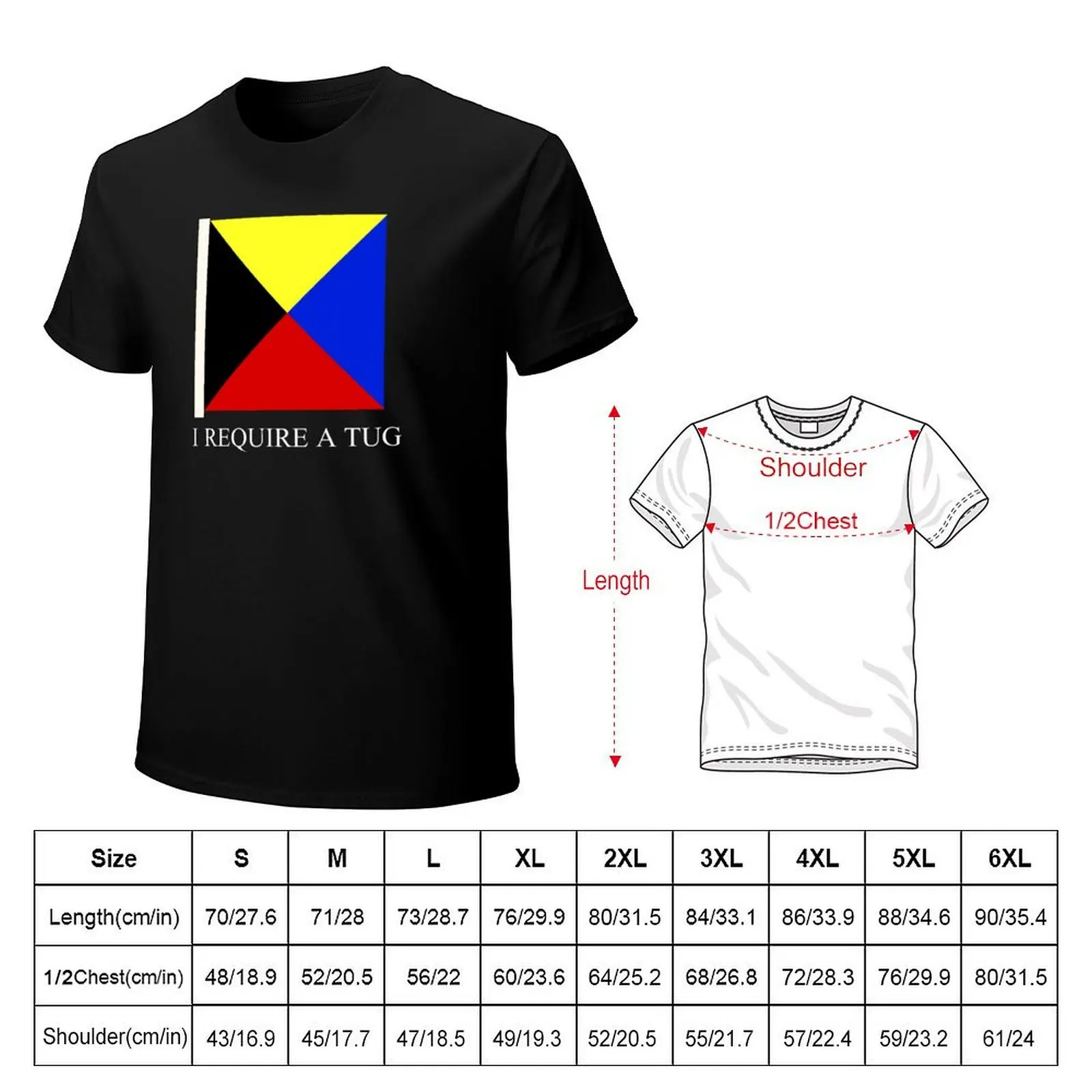 I Require A Tug Funny Maritime Flag Z T-Shirt Abstract Pattern Print Top