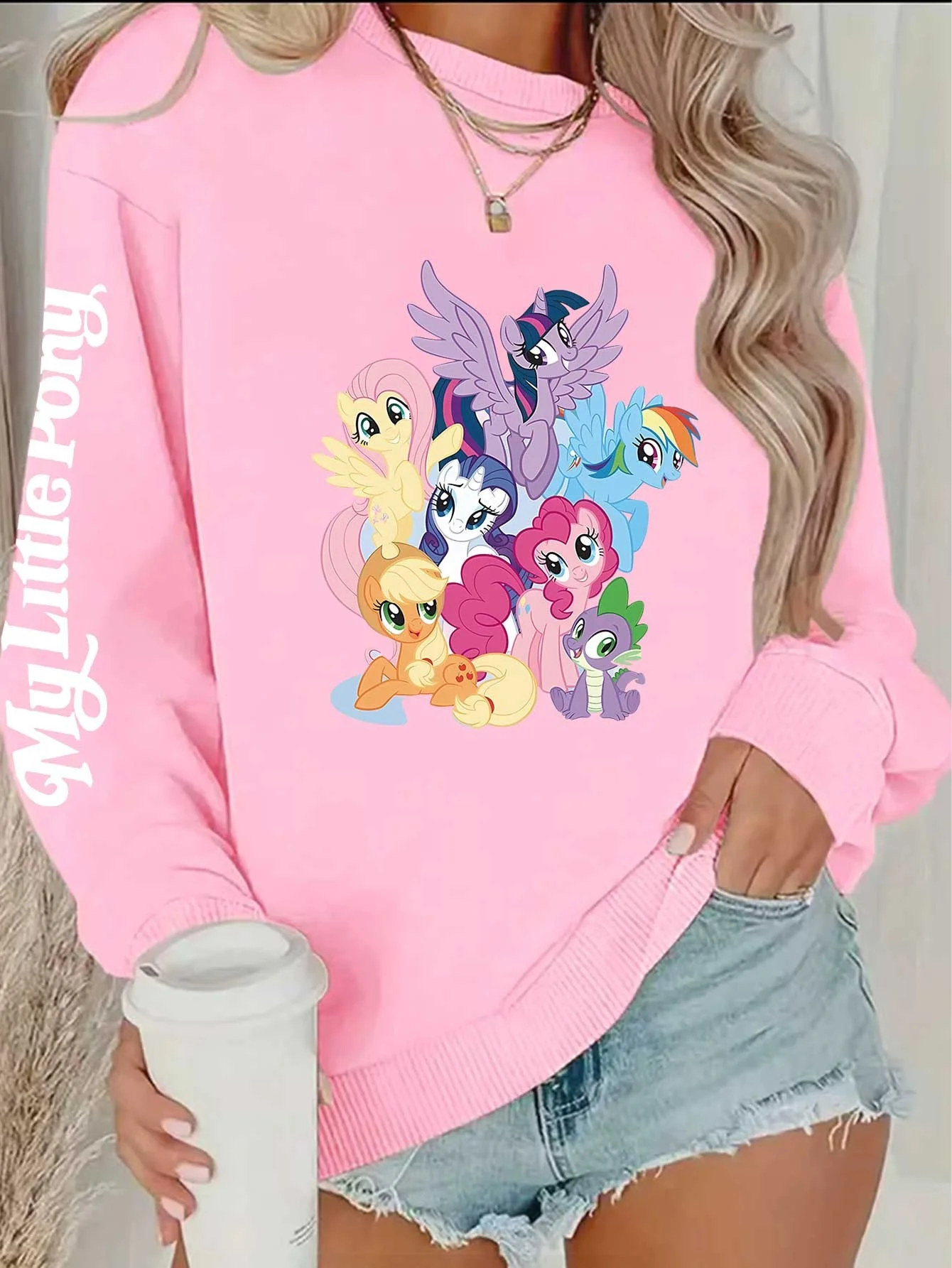 

Unisex My Little Pony Crewneck Sweatshirt, Soft Long Sleeve Pullover for Fall/winter Daily Wear