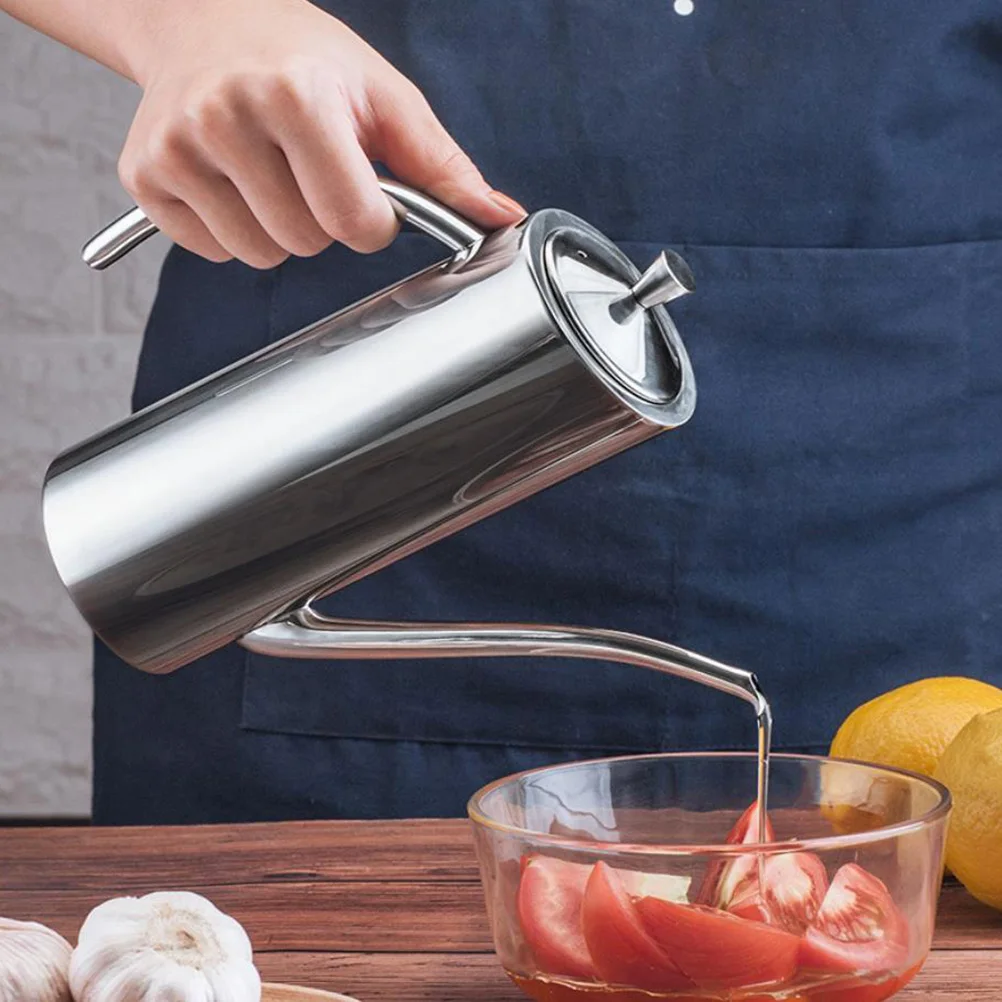 

500ml Food-Grade Stainless Steel Oil Dispenser Leakproof Vinegar Bottle Modern Kitchen Tool for Daily Use Home Restaurant