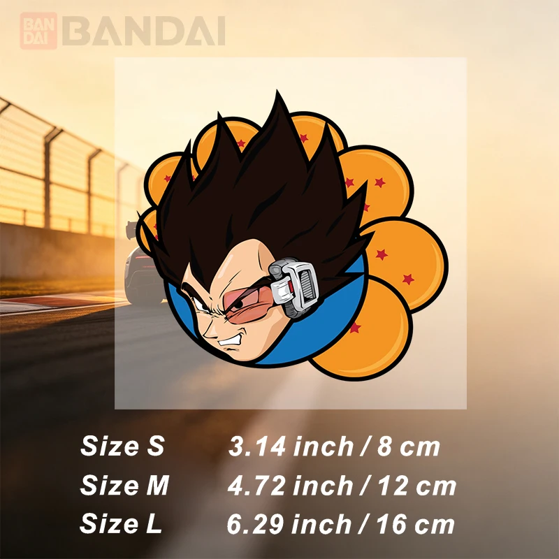 Car Stickers Spiky Hair Anime Face with Eye Scanner Magic Orbs Vinyl Decal Waterproof Die Cut for Car Window Bumper Auto Decor