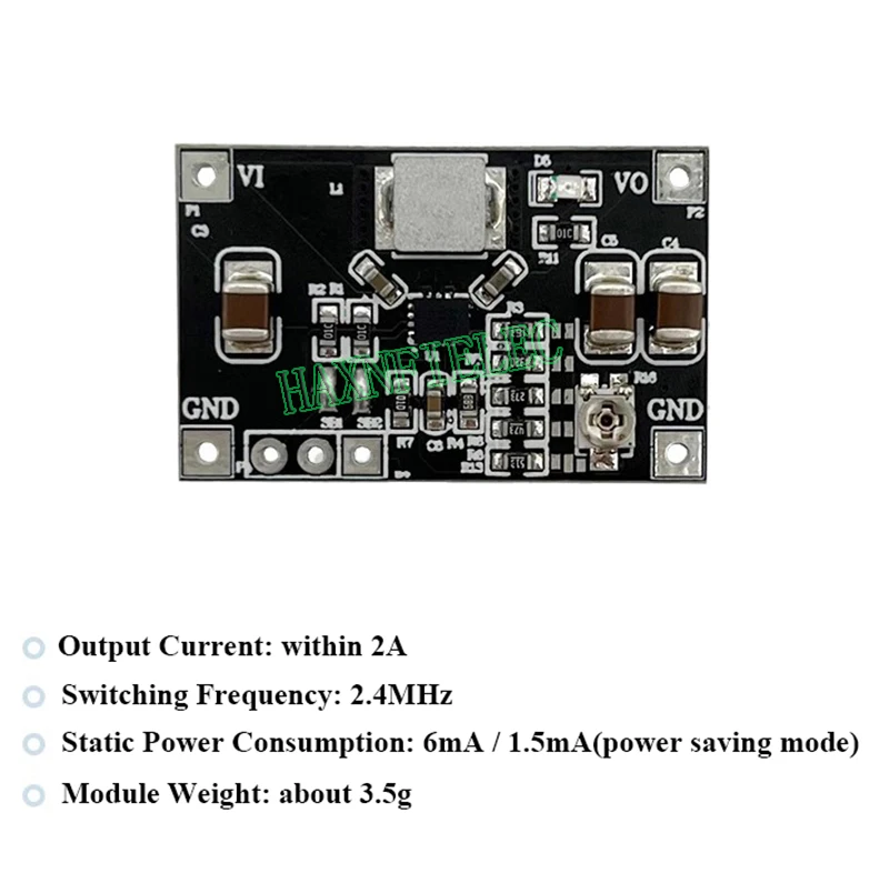 TPS63070 2A Automatic Boost Buck Power Supply Board Step-up Step-down Power Converter Low Ripple 3.3V 4.2V 5V 8.2V 9V ADJ Output