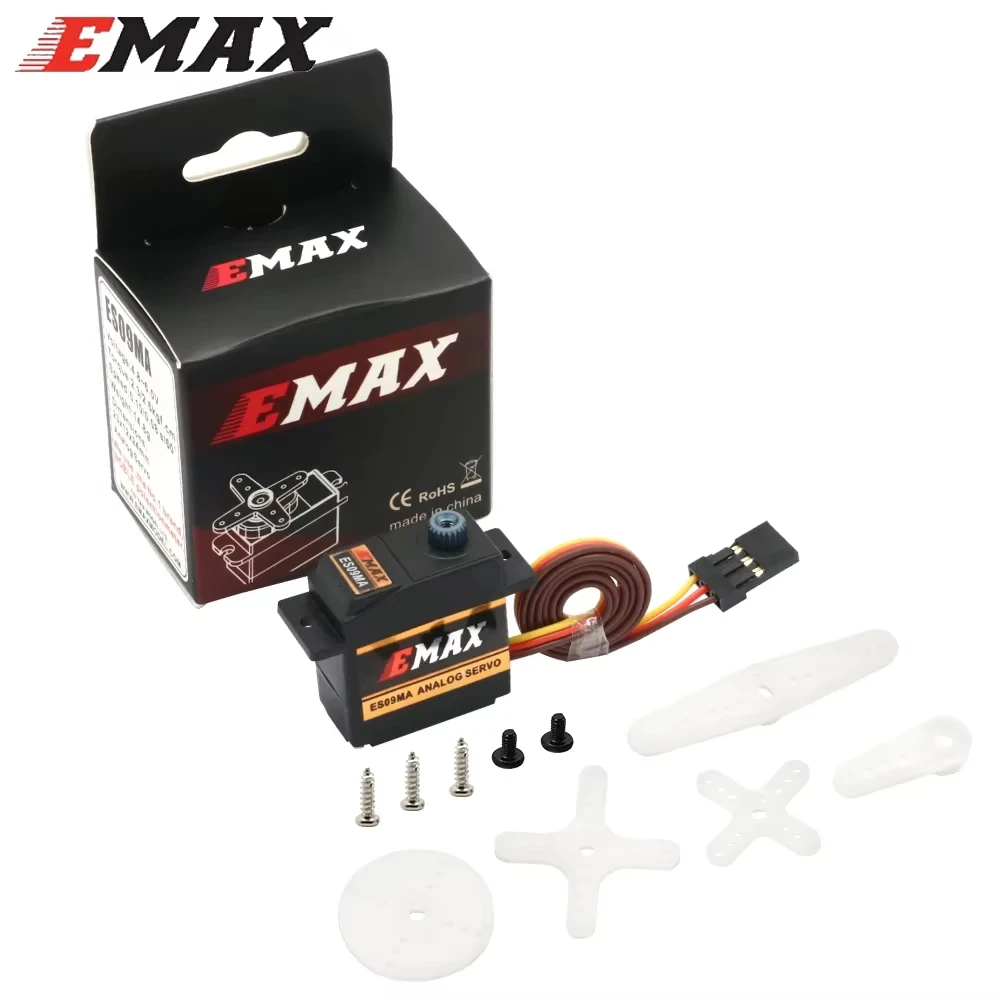 4pcs/lot Emax ES09MA 4.8-6.0V Metal Gear Specific Swash Servos for 450 Helicopter Tail better than ES08MA