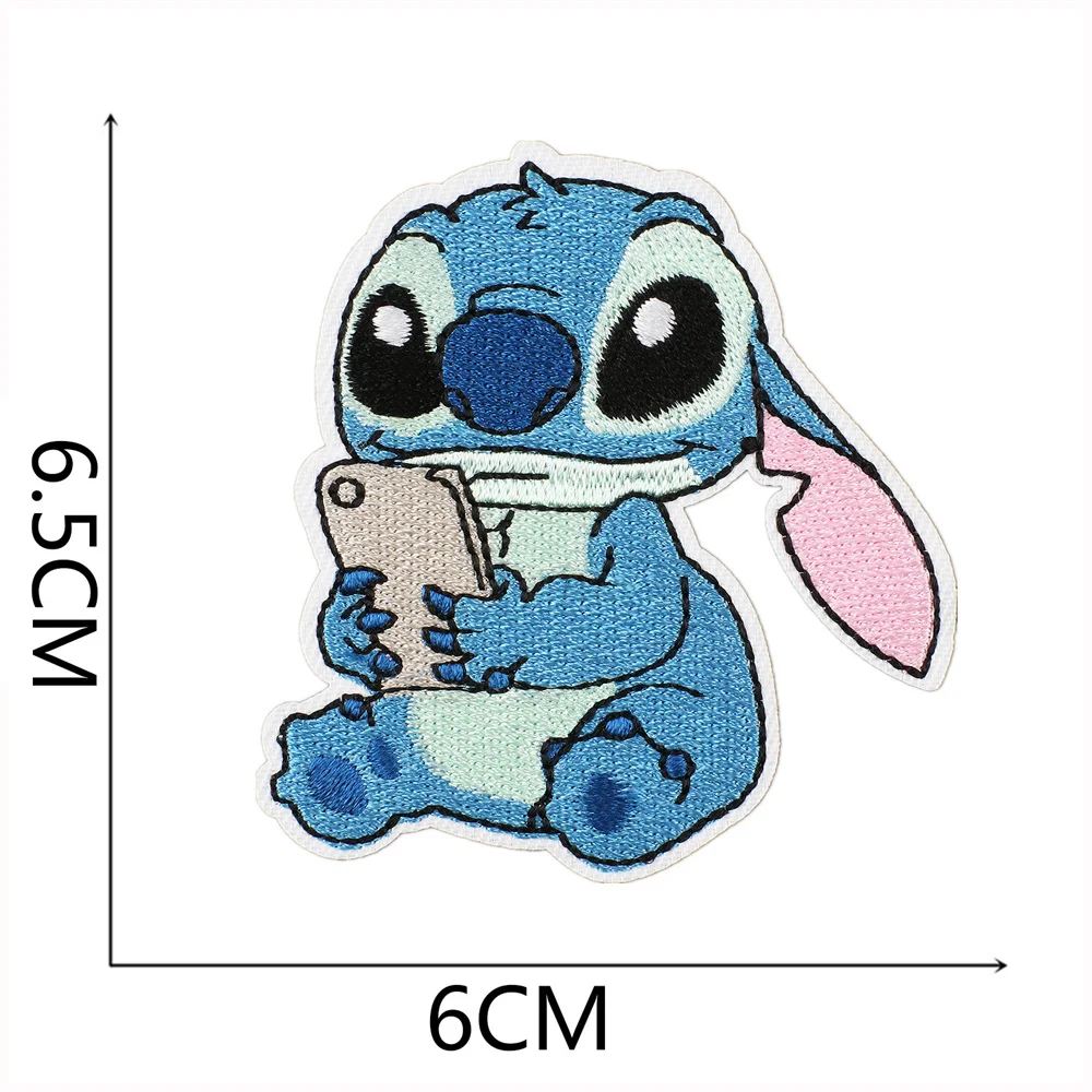 Miniso New Cartoon Anime Stitch Patches For Clothing T-shirt Bag Shose Stitch Patch Garment Stitch Angel Stickers Embroidery