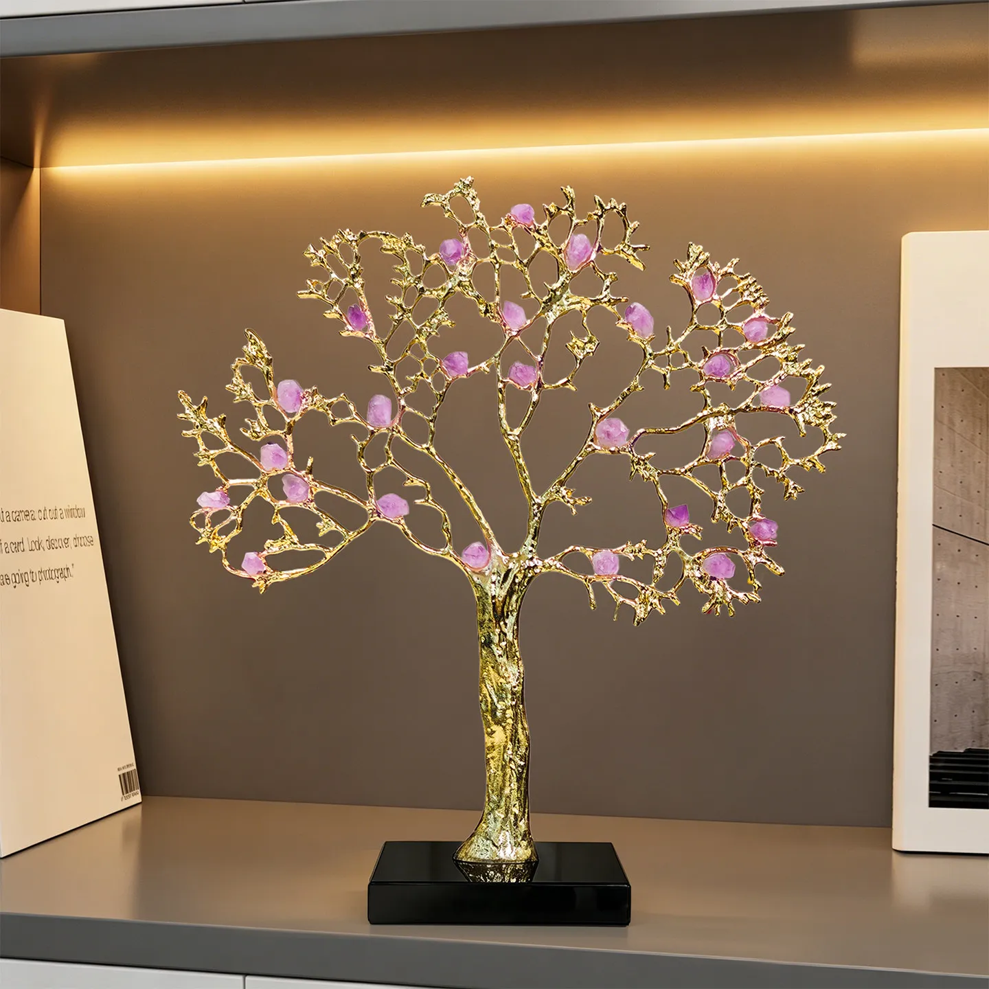 LLMM Purple Gas Donglai Coral Tree Fortune Tree Ornament Living Room Light Luxury High-end TV Cabinet Ornament