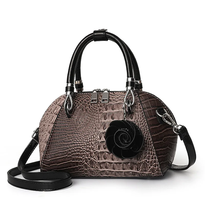 Luxury Alligator Handbags  Big Capacity PU Leather Flowers Crossbody Shoulder Bags for Women Messenger Ladies Shoulder Bag