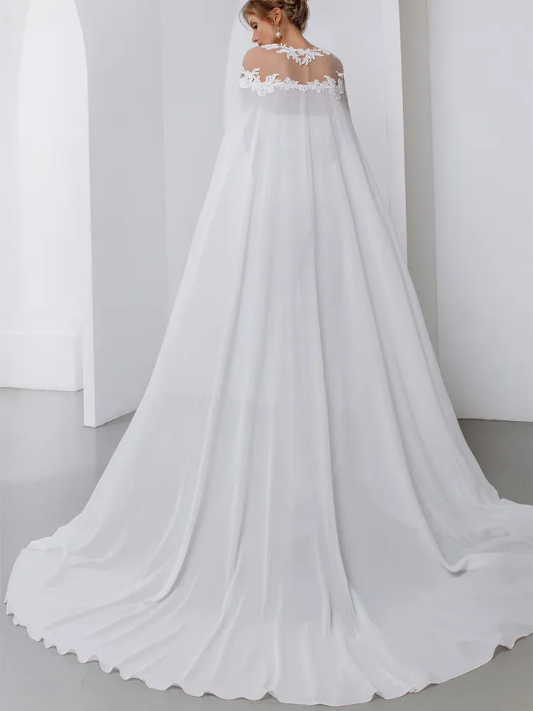 Mono elegante sin tirantes, vestido de novia estilo capa 2023, Apliques de encaje, fajas, tren de barrido, vestido de novia ajustado, verano moderno