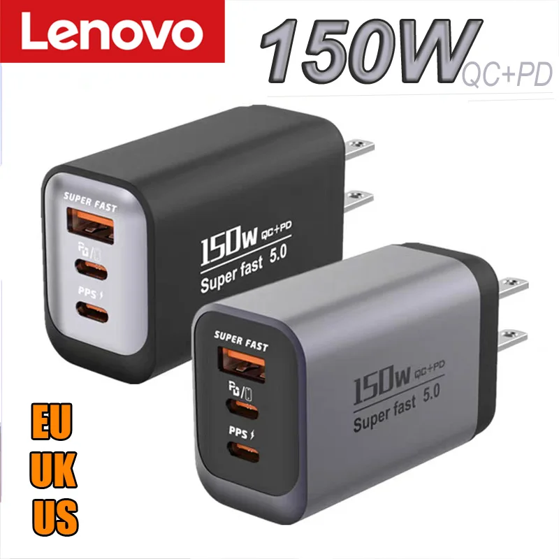 carregador-rapido-lenovo-150w-com-duas-portas-usb-a-tipo-c-super-rapido-50-carregador-de-parede-universal-para-telefones-tablets-e-fones-de-ouvido