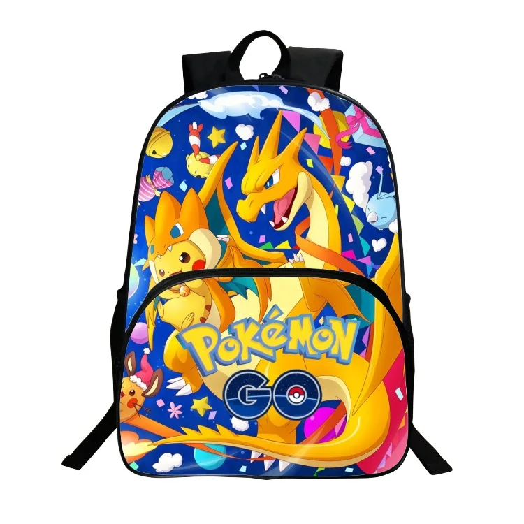 P_okemon Elementary Children Cute Backpack-Large Capacity Daypack-Front Pocket Knapsack for School
