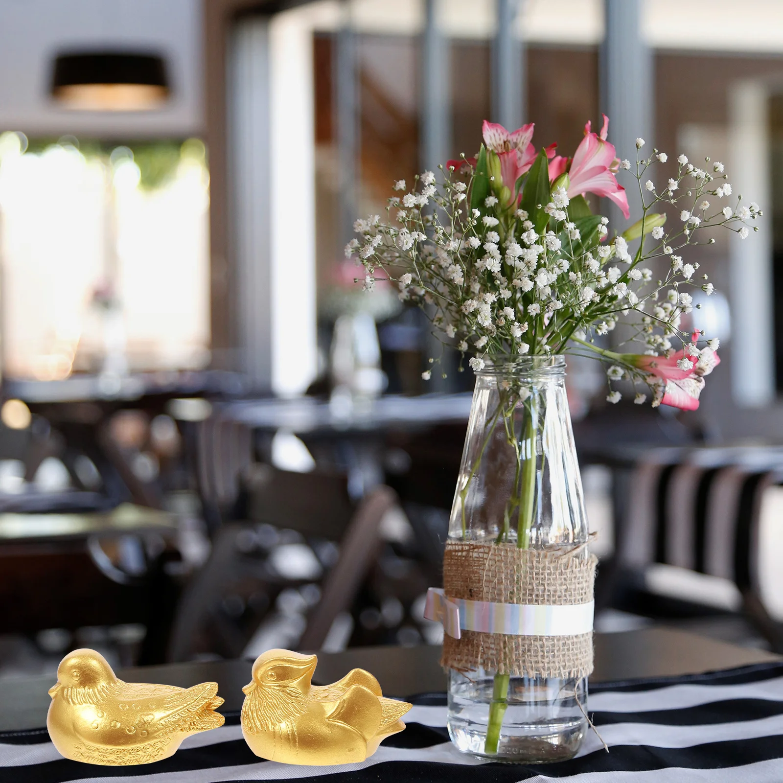 

Kichvoe Ornament Feng Shui Resin Couple Sculpture for Home Decor Romance Relationship 5X3cm Golden