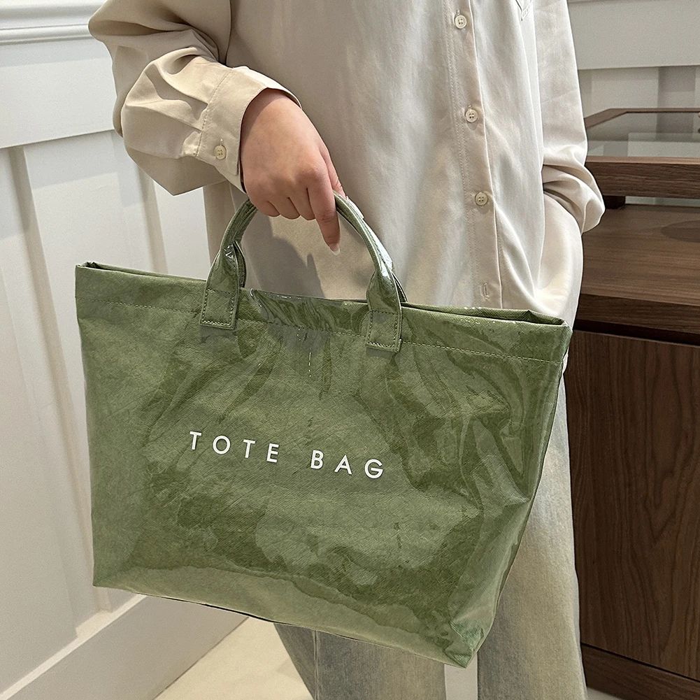 

Tote Bag for Women Men Solid Color Large Classic Tote with Inner Pocket Handbag Trendy Satchel Bag for Travel and Shopping