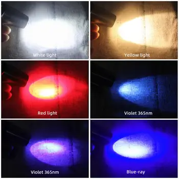 專業玉石鑑定手電筒 6顆LED燈 白光/黃光/紅光/藍光/365nm/395nm 紫外線手電筒 寶石珠寶琥珀色探測器 10 最佳銷售 365奈米紫外光 - №9