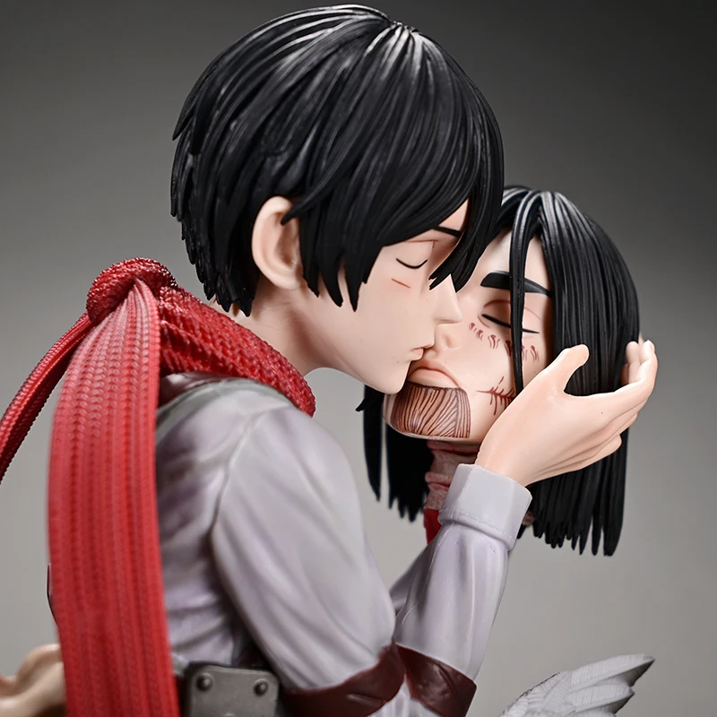 Attack On Titan Death Kiss Hugging Head Mikasa Ackerman And Alan Yeager Handmade Ornament Gift Decor Figurine Anime Peripheral