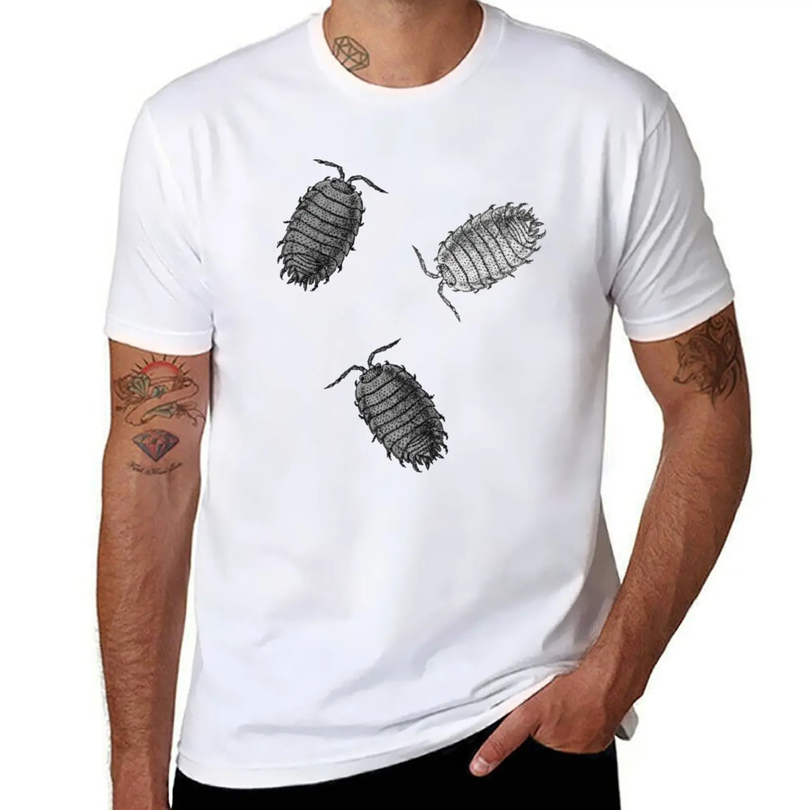 

T-Shirt t-shirt B&W cotton anime tshirt man black t man Isopods package for cotton plain shirt