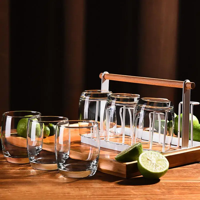Heat Resistant Glass Cup Set for Home Use And Guests Drinking Water Green Tea Beer Cups High End Set Antibacterial Square Shape