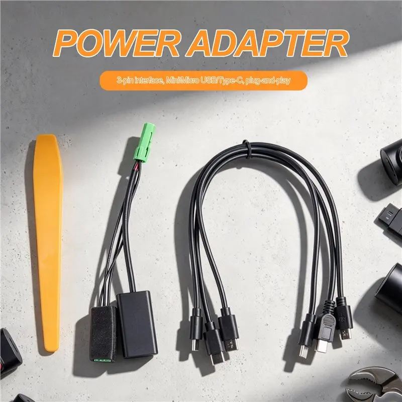 B48A Miniature Micro USB Type-C Dash Cam Power Adapter For Volvo XC40 XC60 XC90 S60 S90 3-Pin Interface Plug And Play