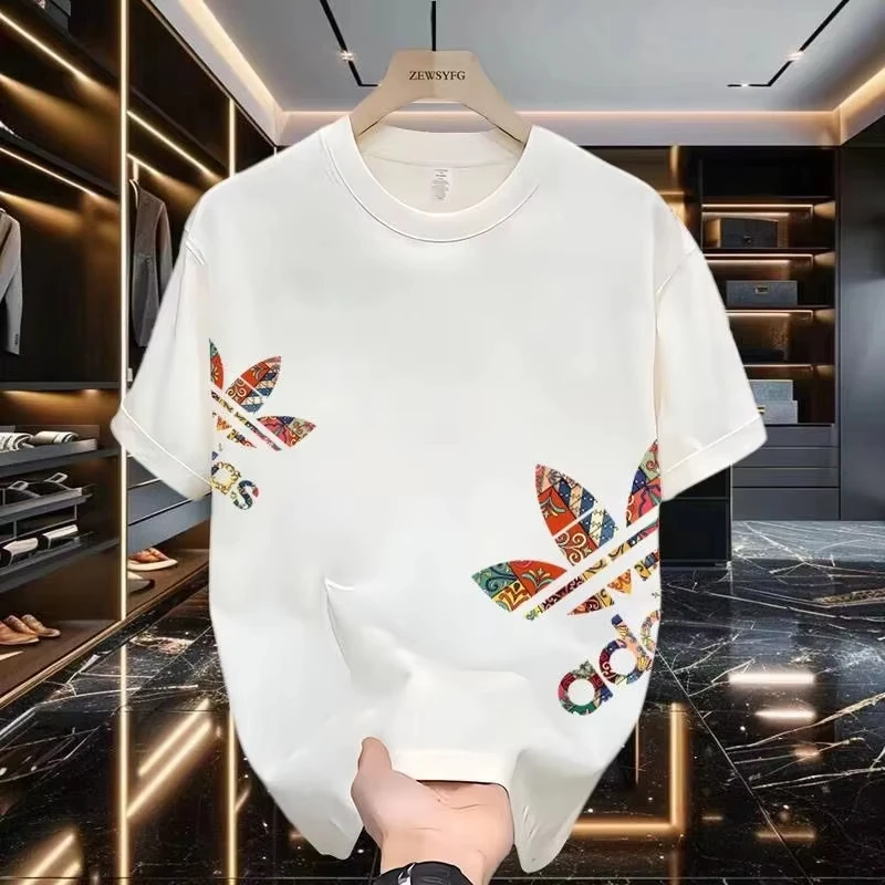 Summer New Casual Men's and Women's Printed Short Sleeved Cotton T-shirt Loose and Versatile Fashion Half-sleeved Casual Unisex