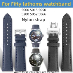 23mm nylon strap bracelet for Blancpain fifty fathoms bands 5000 5015 5054 5200 5052 5050 watchband stainless steel fold buckle