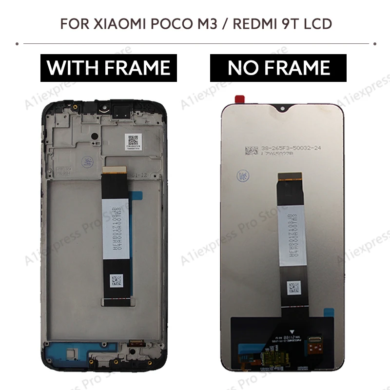 6.53 "wyświetlacz LCD dla Xiaomi Poco M3 Redmi 9T LCD ekran dotykowy Digitizer zgromadzenie z ramką M2010J19CG wymiana części naprawczych — zdjęcie produktu 5